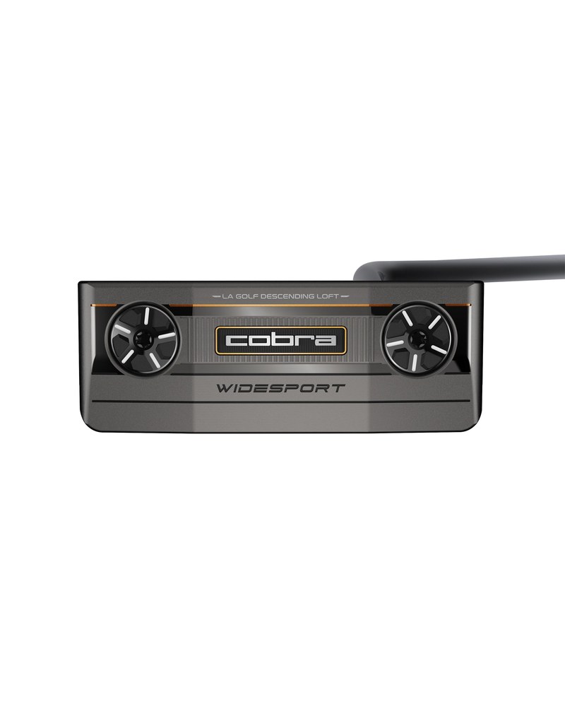 The sole of the Cobra Widesport Vintage putter with the Cobra badging