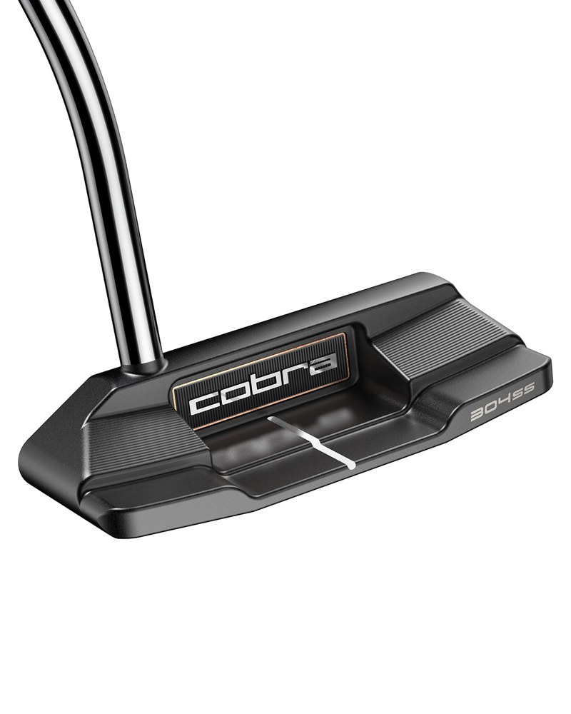 The Cobra Widesport Vintage blade putter at an angle showing the single bend shaft