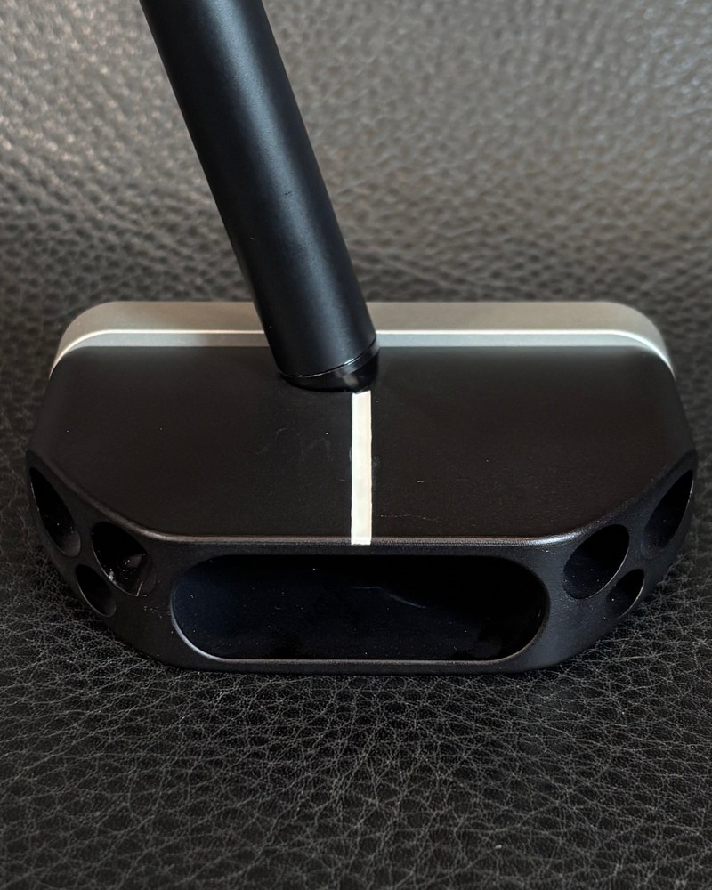 The Machine M12 ZTX putter at address showing the sightline and modular flange