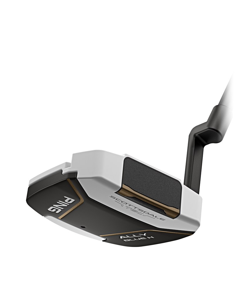 The Ping Scottsdale TEC Ally Blue H putter face and Anser style hosel