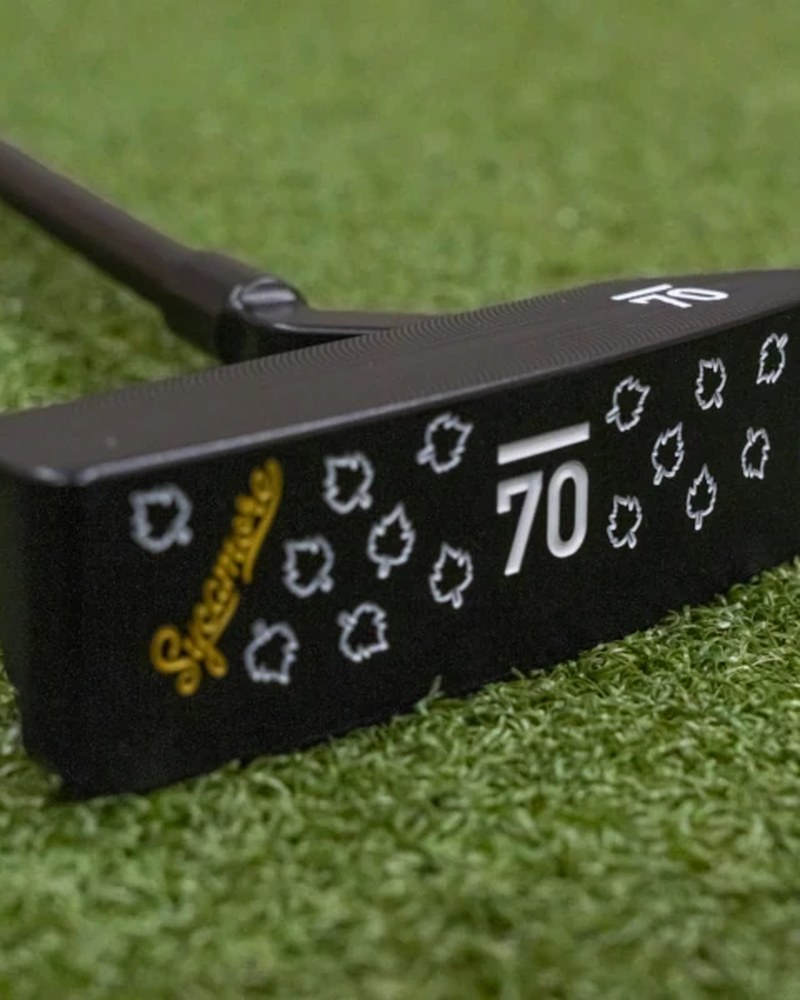 The milled sole and Sub 70 branding on the Sycamore 001Z blade putter