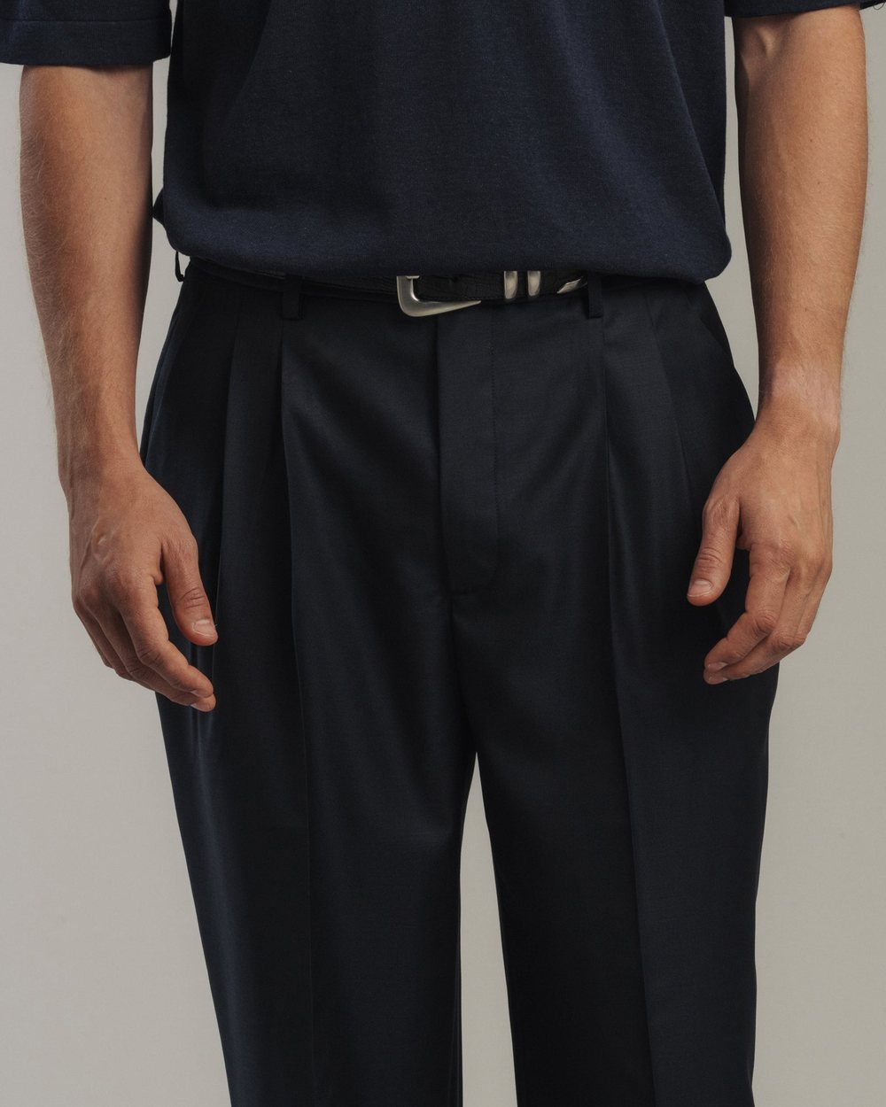 Late Nine Double Pleat Slacks Dark Navy &middot; view 3 of 5