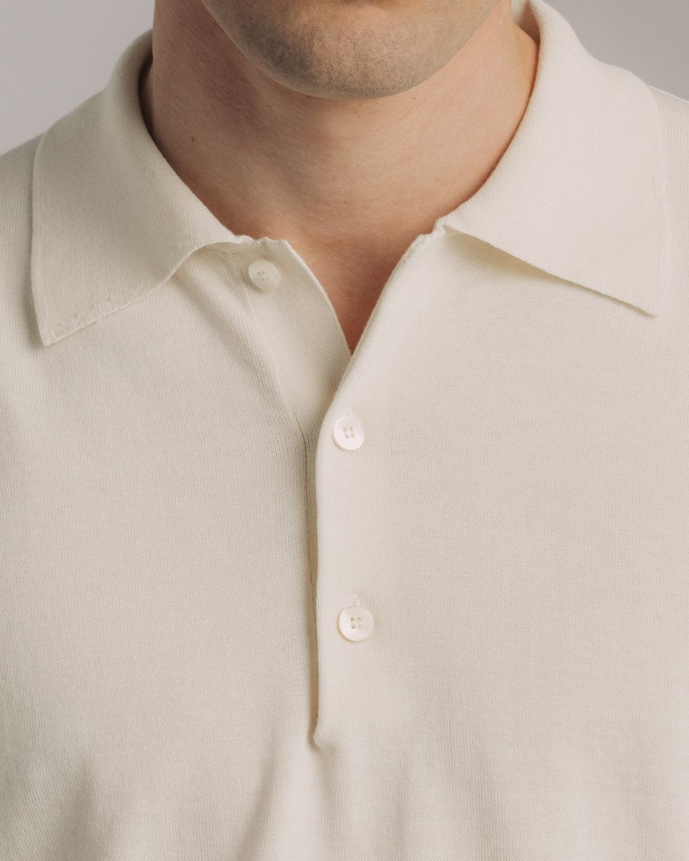 Late Nine Knit Crepe Polo Ivory &middot; view 3 of 3