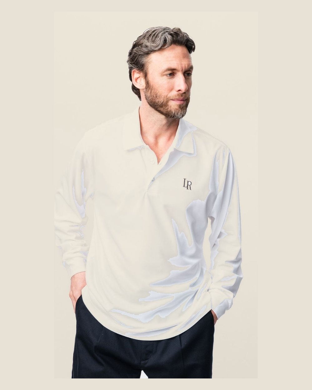 Local Rule Long-Sleeve Performance Polo - White &middot; view 1 of 5