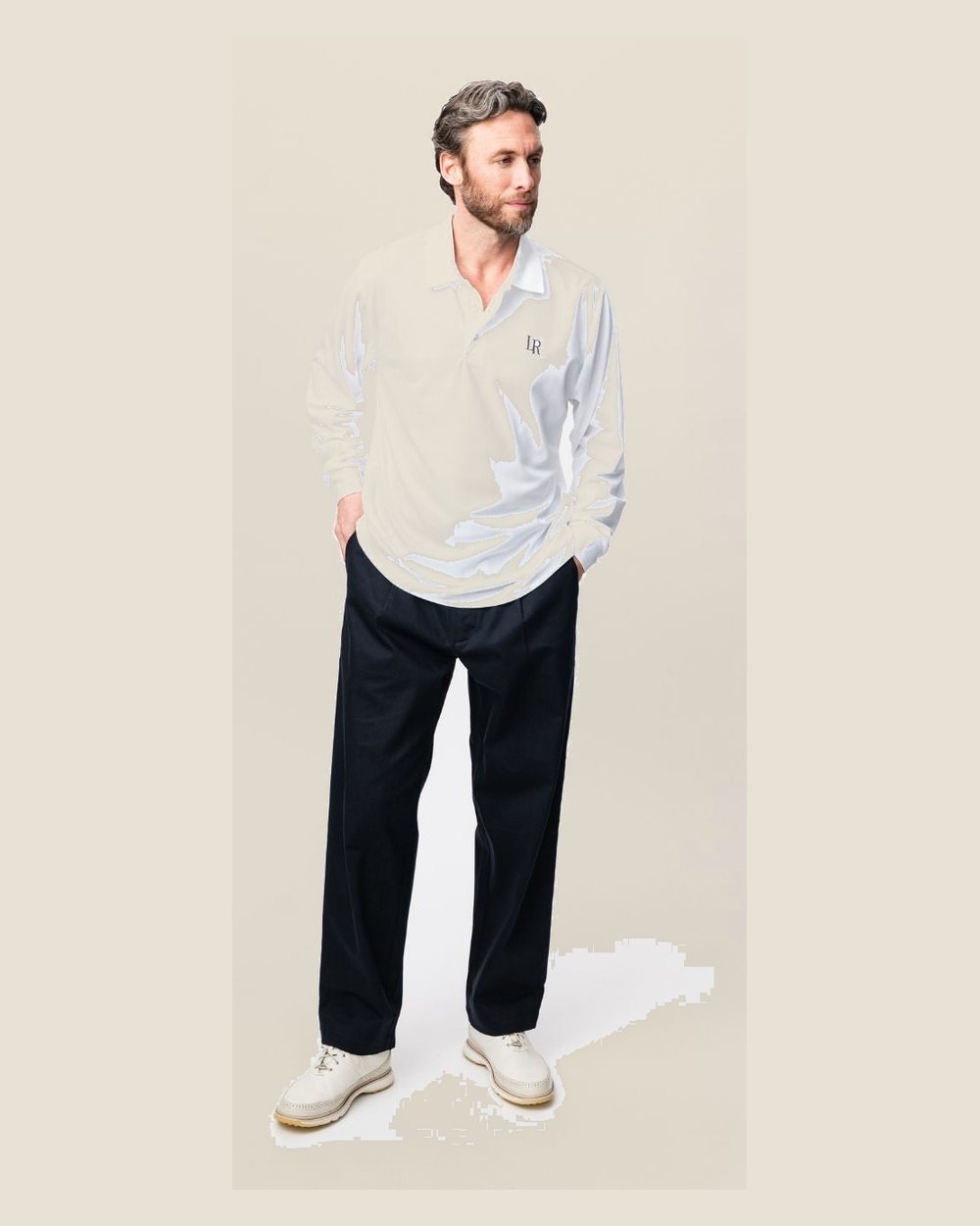 Local Rule Long-Sleeve Performance Polo - White &middot; view 2 of 5