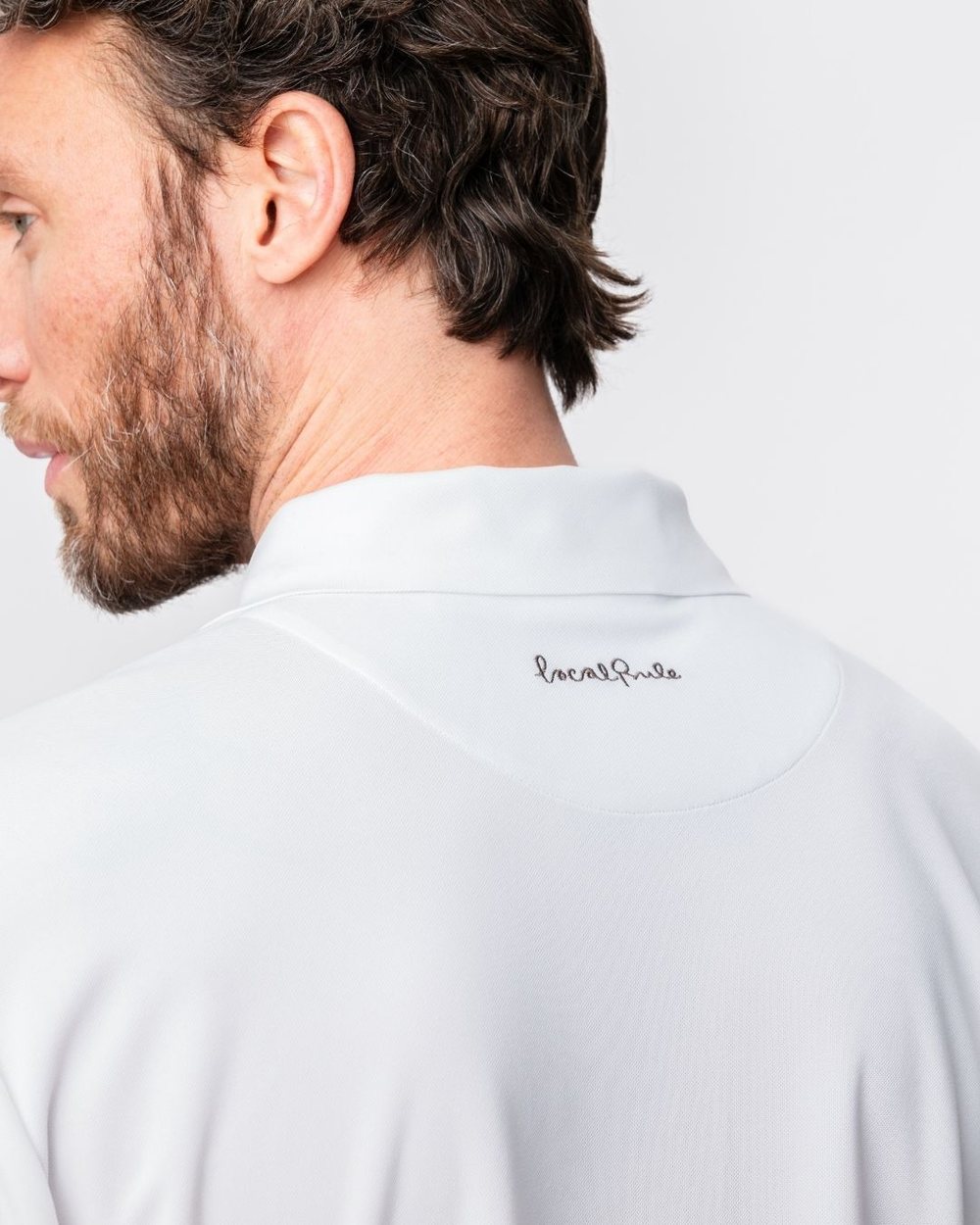 Local Rule Long-Sleeve Performance Polo - White &middot; view 3 of 5