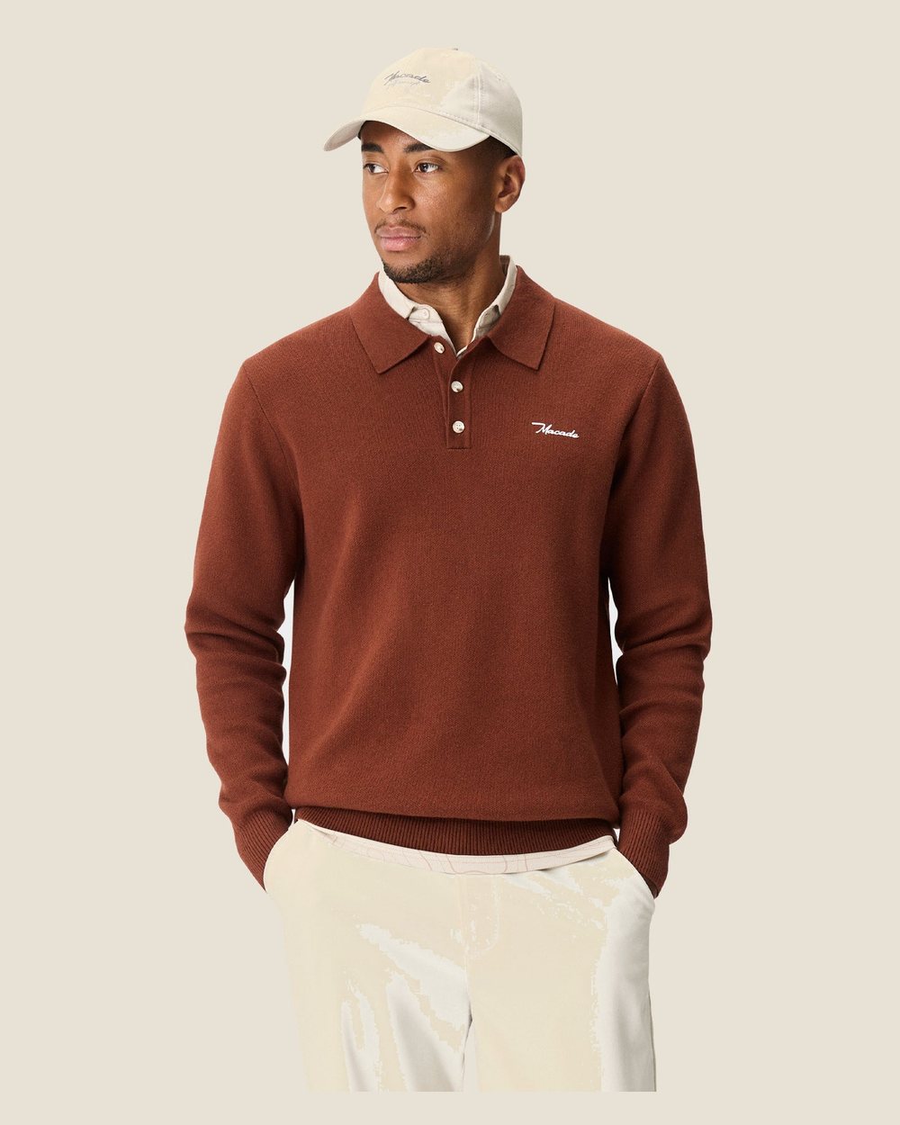 Macade Club Knit Polo - Rust &middot; view 2 of 5