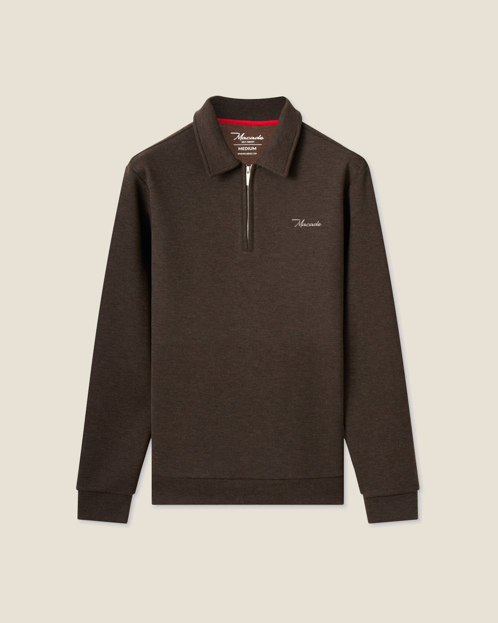 Macade Hayes Long Sleeve Zip Polo - Brown &middot; view 1 of 5