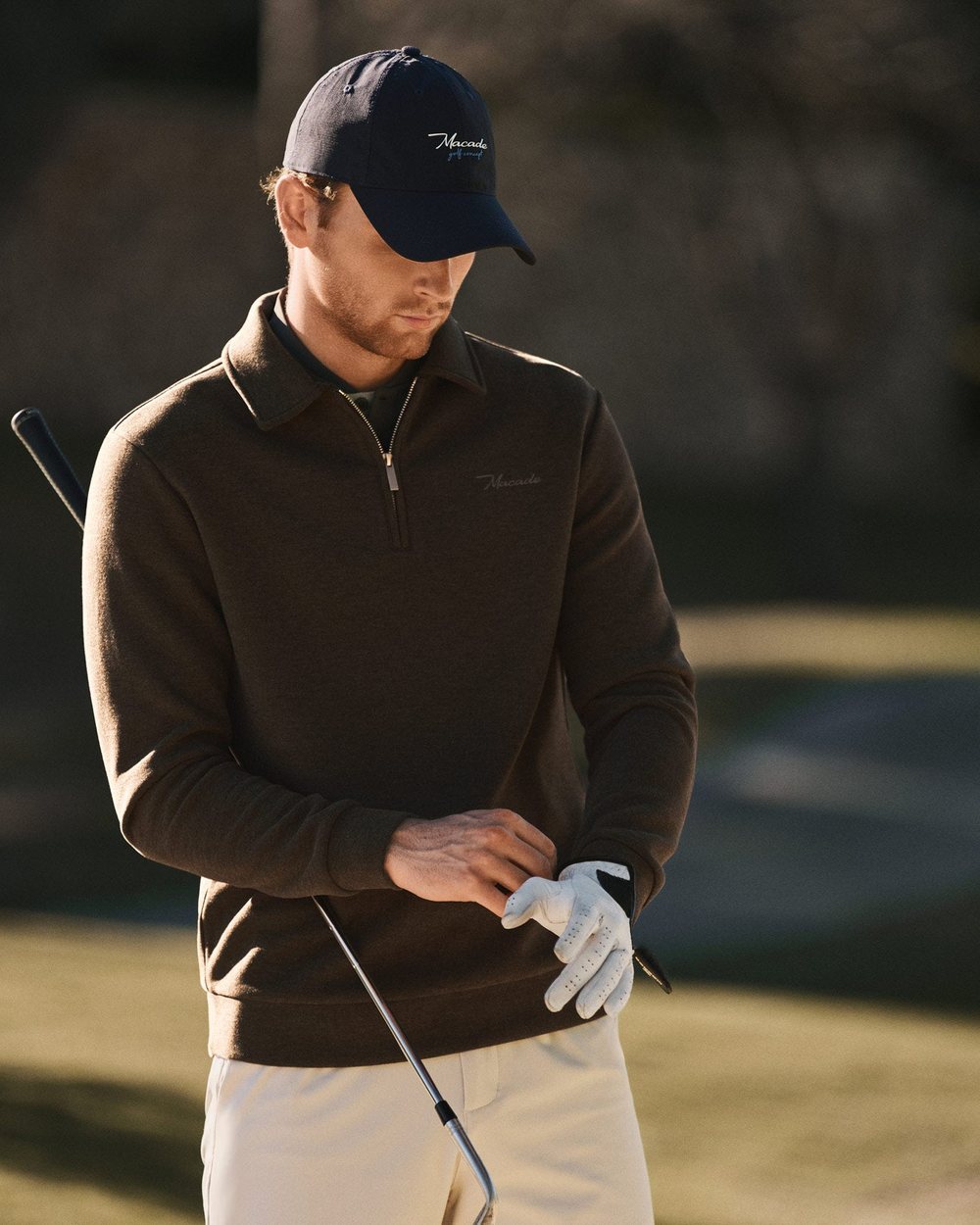 Macade Hayes Long Sleeve Zip Polo - Brown &middot; view 2 of 5