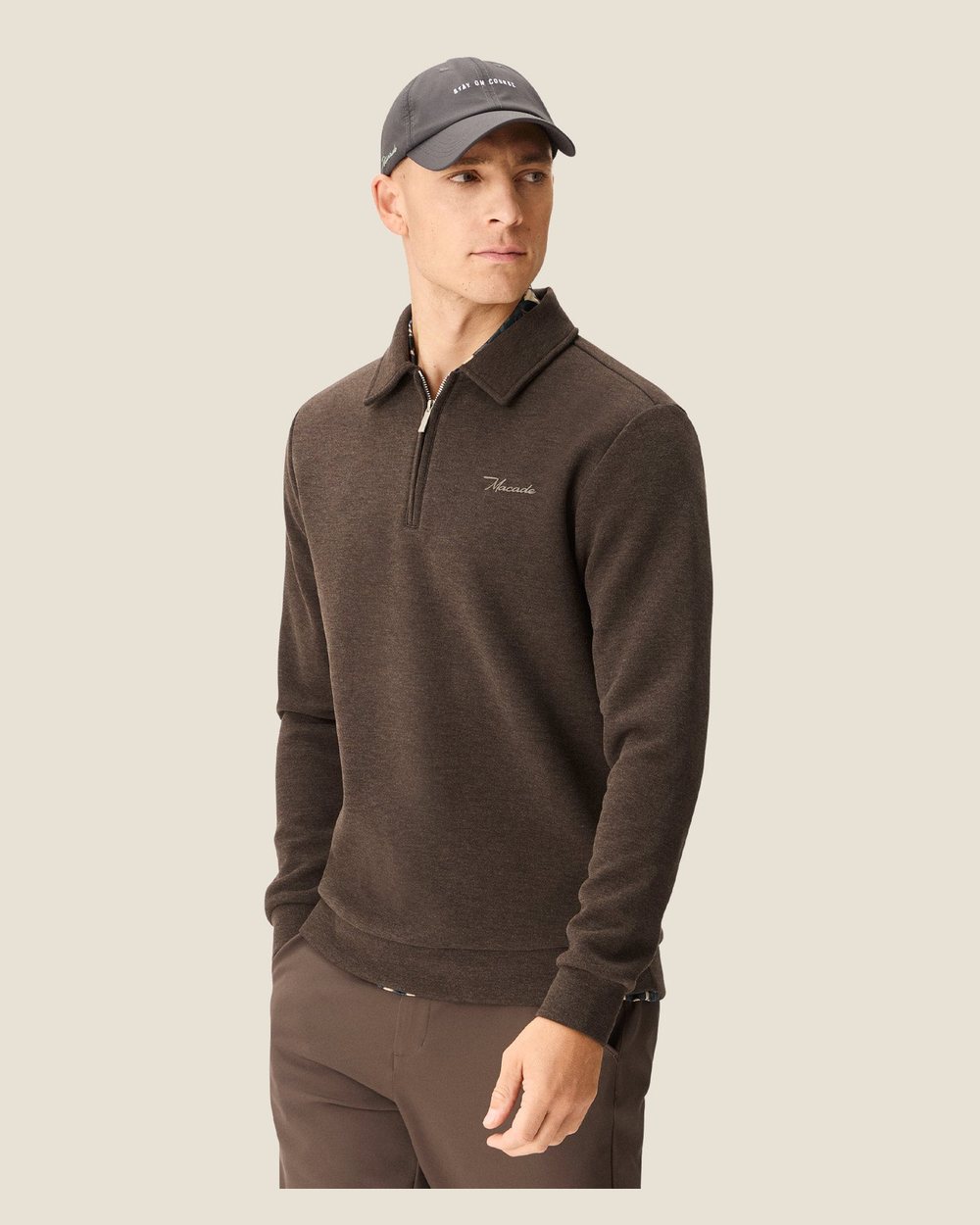 Macade Hayes Long Sleeve Zip Polo - Brown &middot; view 4 of 5