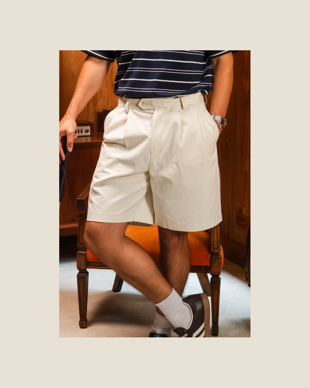 Woodgrain Golf The Double Pleated Short • Cream &middot; view 1 of 5