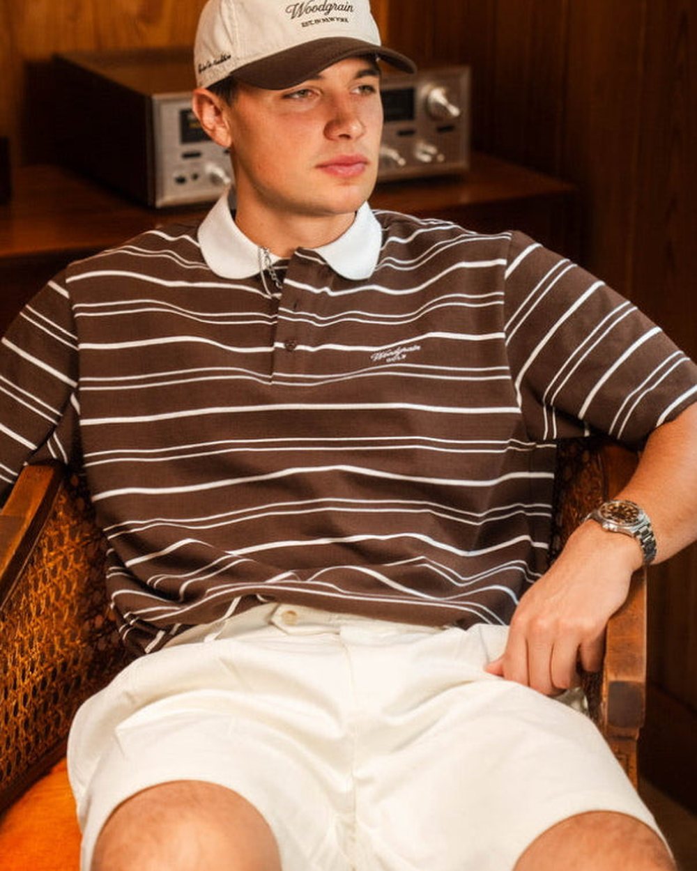 Woodgrain Golf Peak Polo • Brown &middot; view 4 of 5