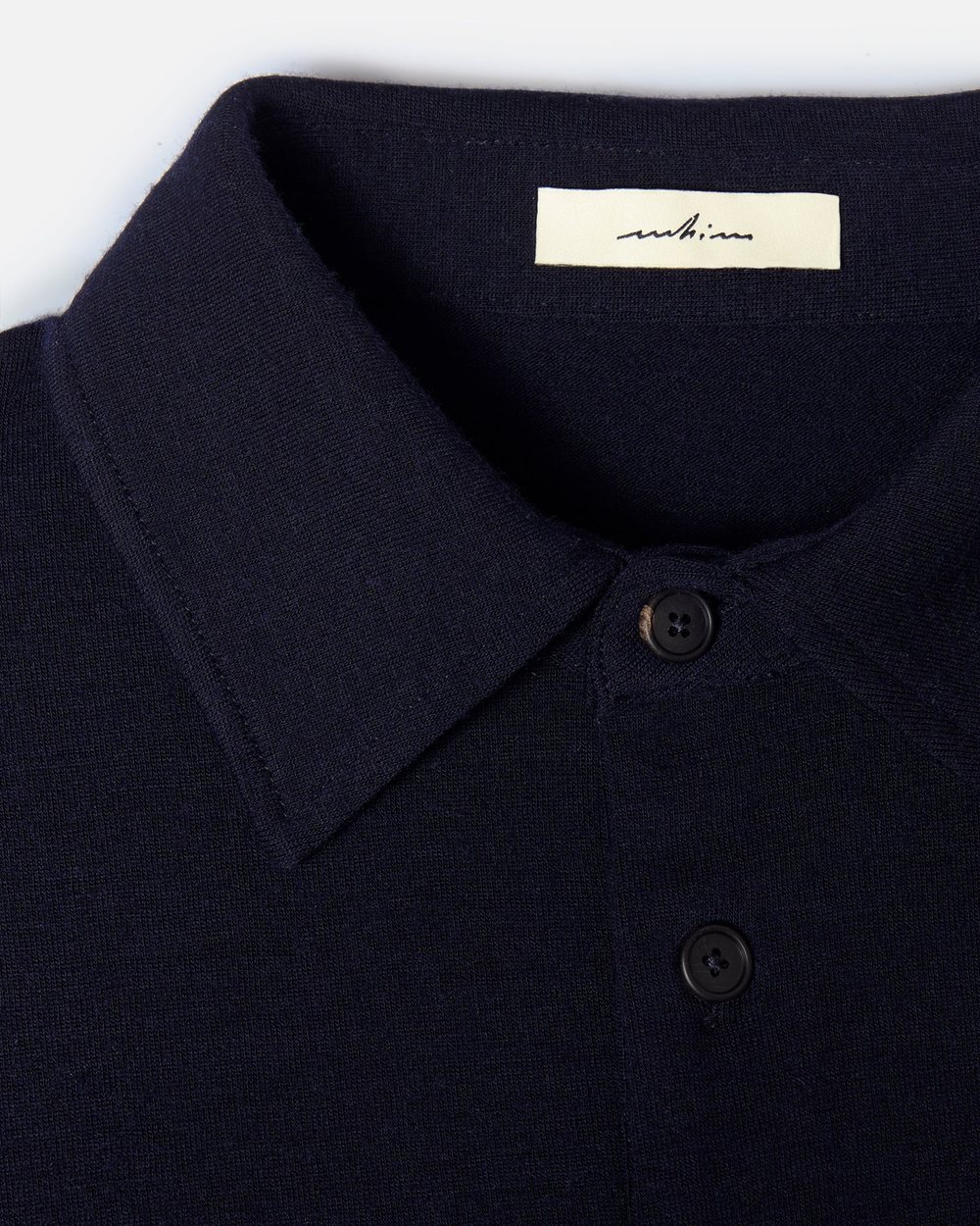 Whim Golf White Embroidered Navy Merino Long Sleeve Golf Shirt &middot; view 4 of 5
