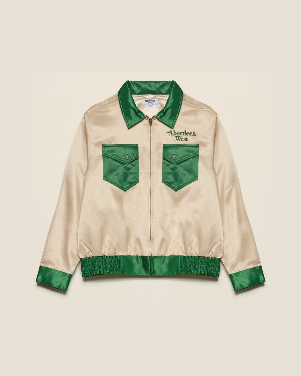 Aberdeen West Satin Trucker Jacket, Beige · view 1 of 4
