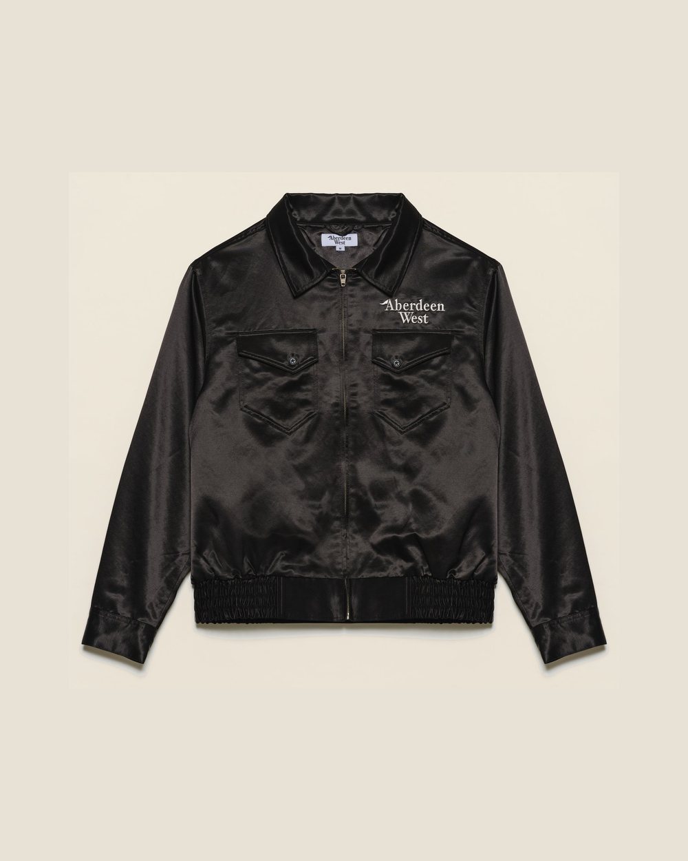 Aberdeen West Satin Trucker Jacket, Black · view 1 of 4