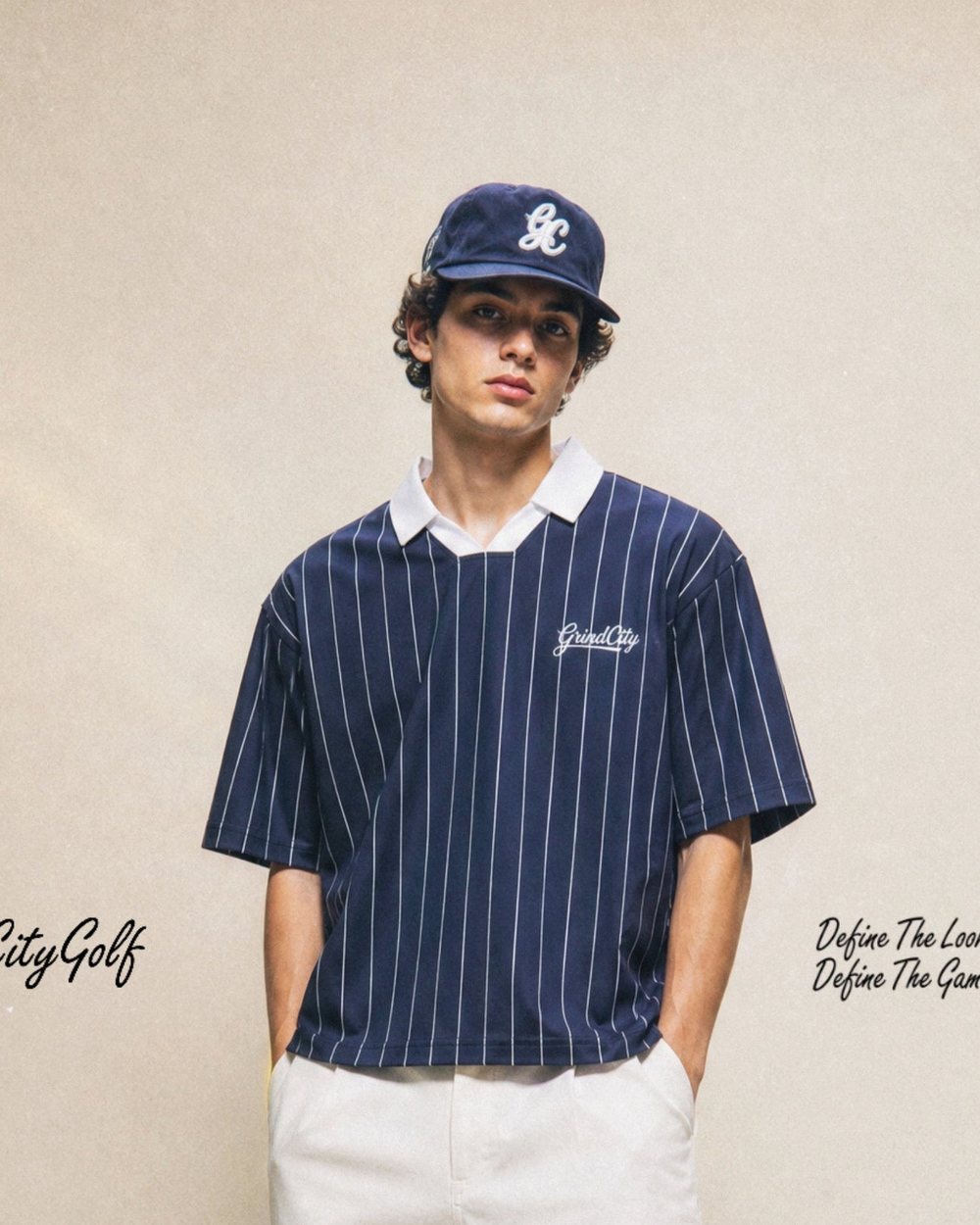 Grind City Golf Pinstripe Protocol Polo · view 1 of 5