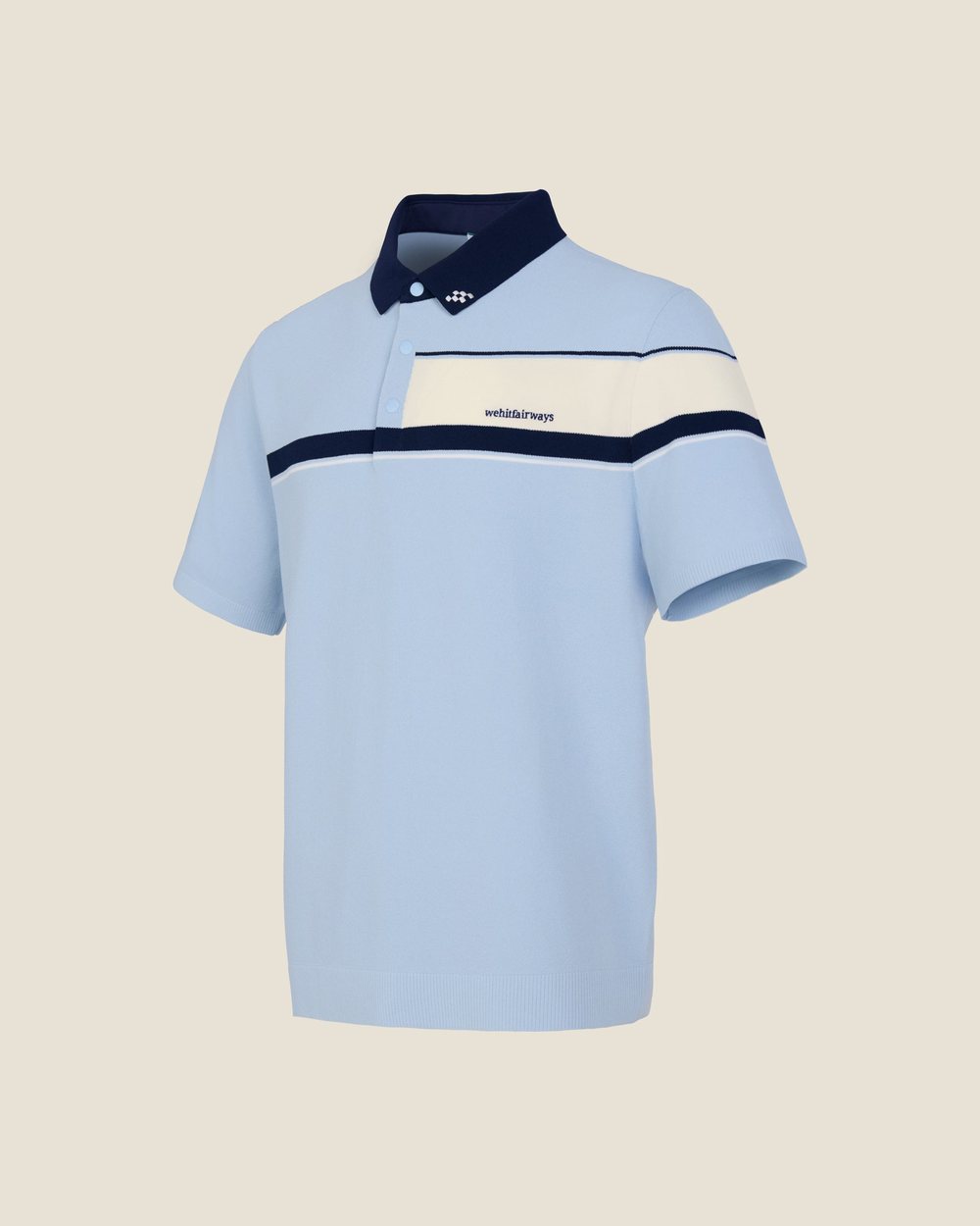 We Hit Fairways Medalist Knit Polo, Sky Blue · view 2 of 5