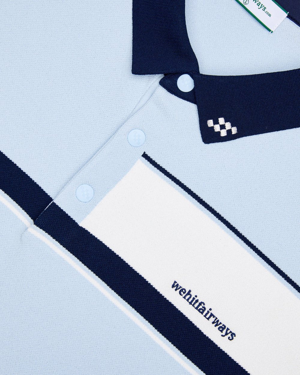 We Hit Fairways Medalist Knit Polo, Sky Blue · view 3 of 5