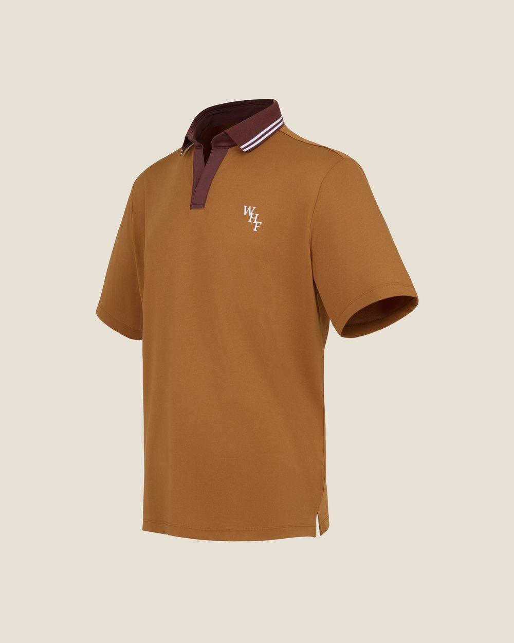 We Hit Fairways Tour V-Neck Polo, Mustard · view 2 of 5