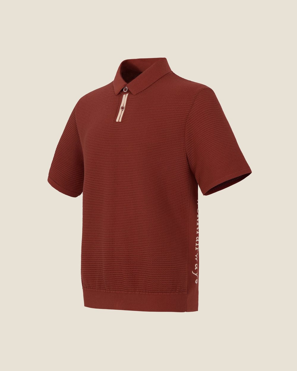 We Hit Fairways Waffle Knit Polo, Clay Red · view 2 of 5