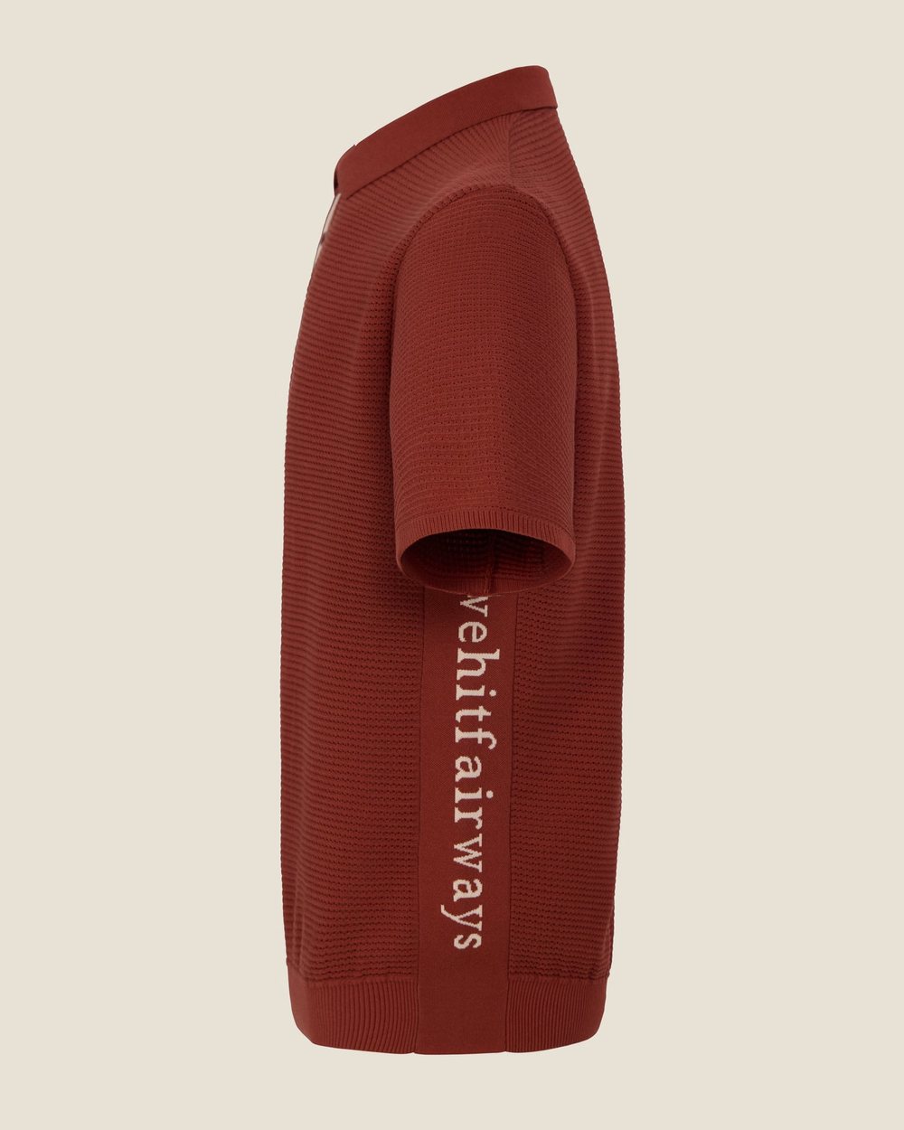 We Hit Fairways Waffle Knit Polo, Clay Red · view 5 of 5