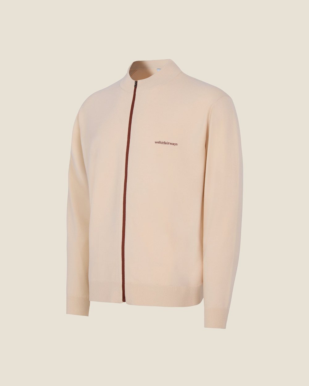 We Hit Fairways Signature Knit Zip Sweater, Oat · view 2 of 4