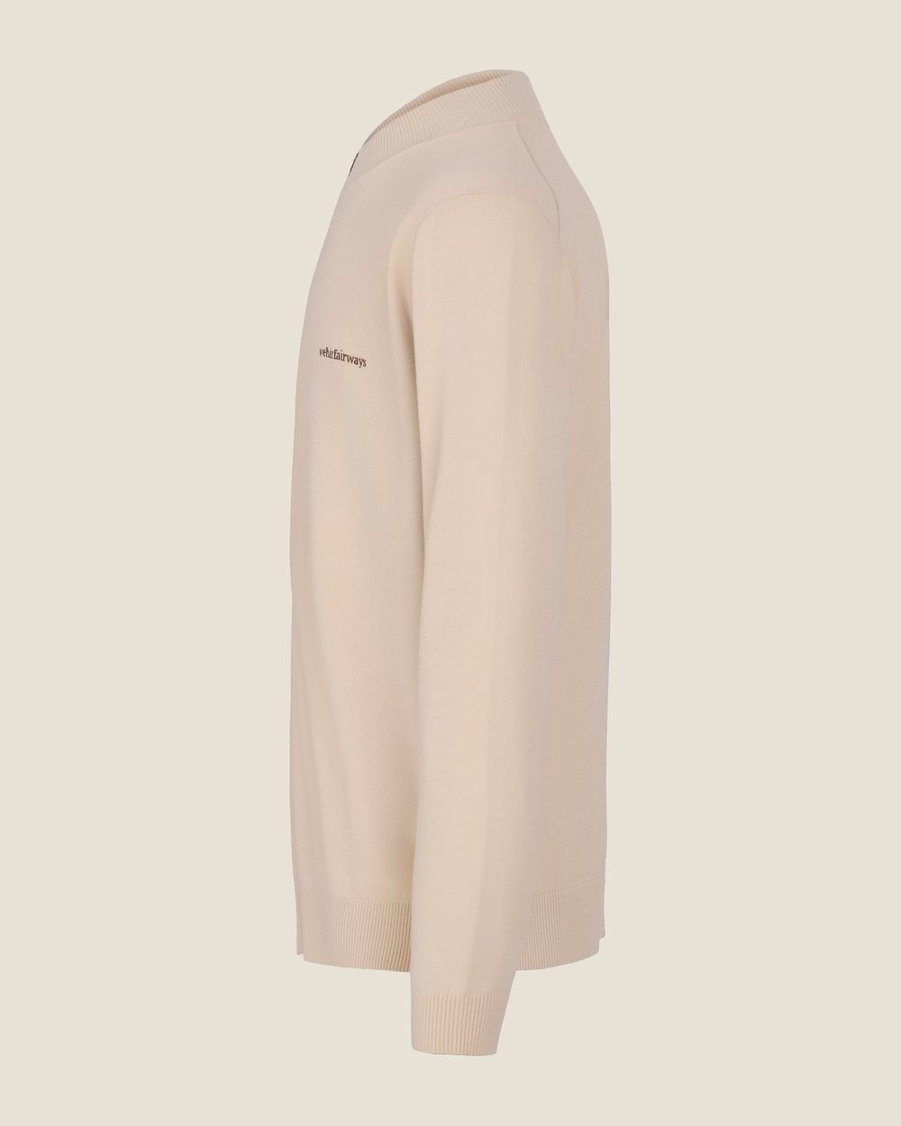 We Hit Fairways Signature Knit Zip Sweater, Oat · view 3 of 4