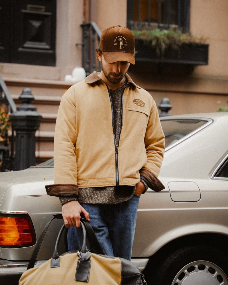 Read The Green Grounds Crew Jacket worn on a New York street