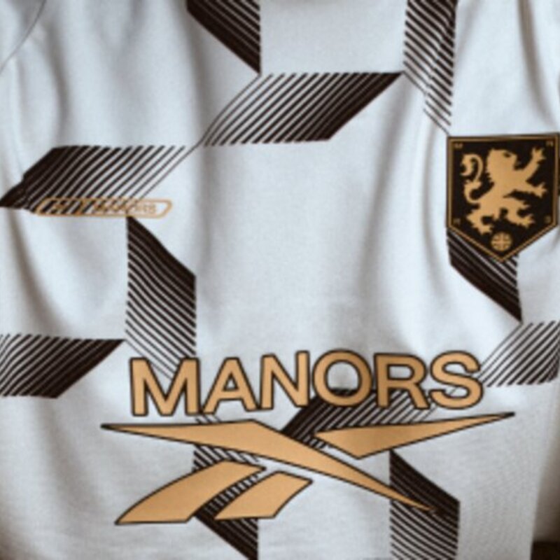 Harlequin jacquard Mock Neck Polo detail with Manors and Reebok vector