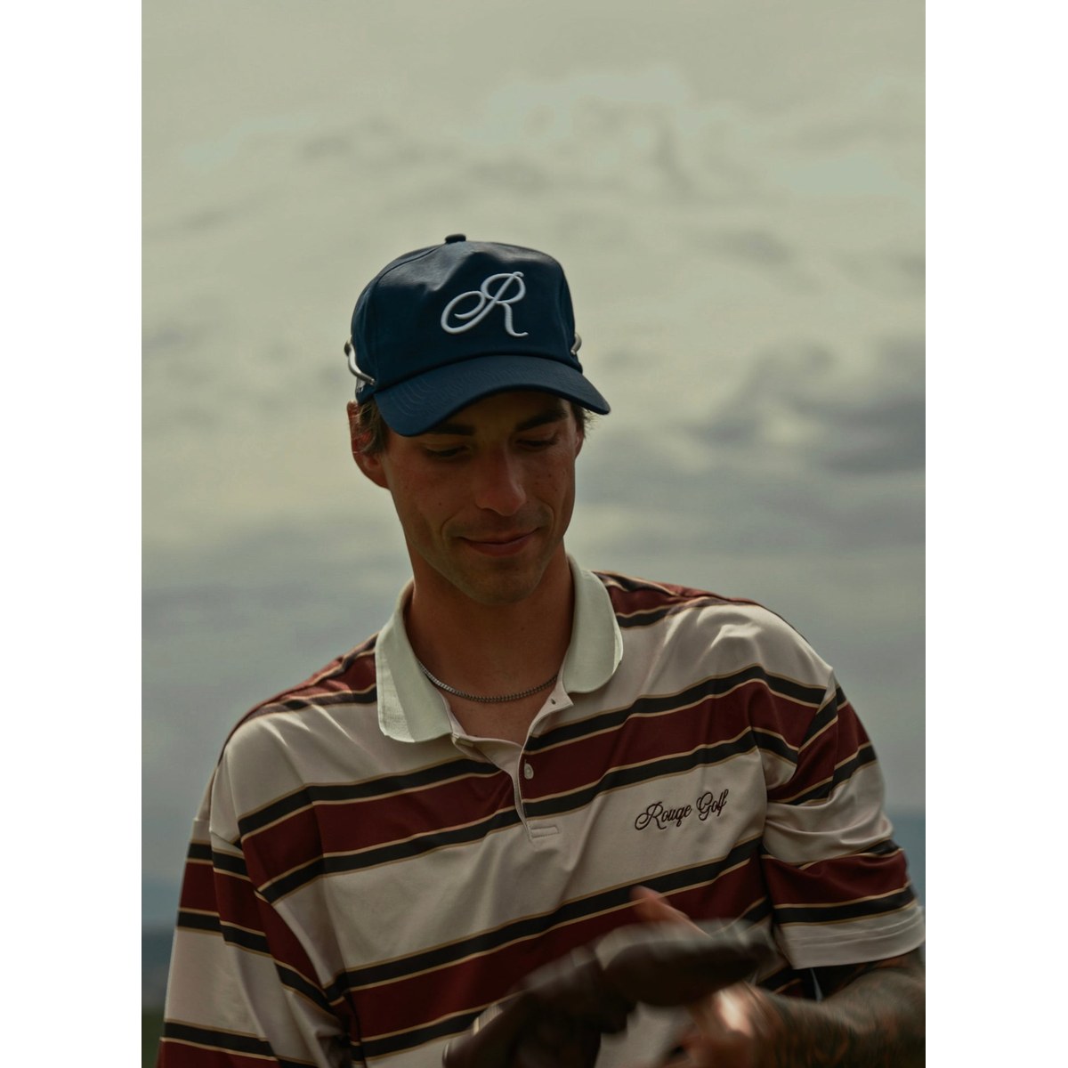 Rouqe Golf &middot; Burgundy Striped Polo