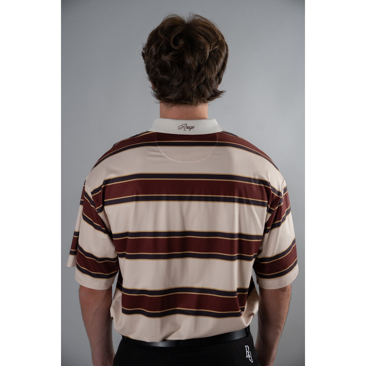 Rouqe Golf Burgundy Striped Polo · view 5 of 5