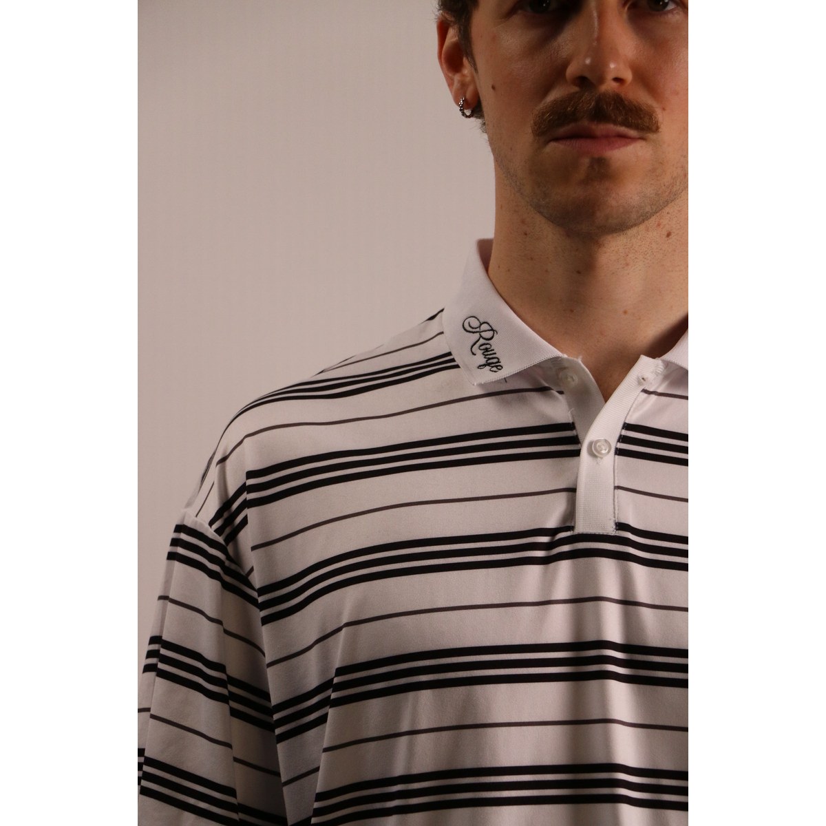 Rouqe Golf B/W Striped Polo · view 1 of 6