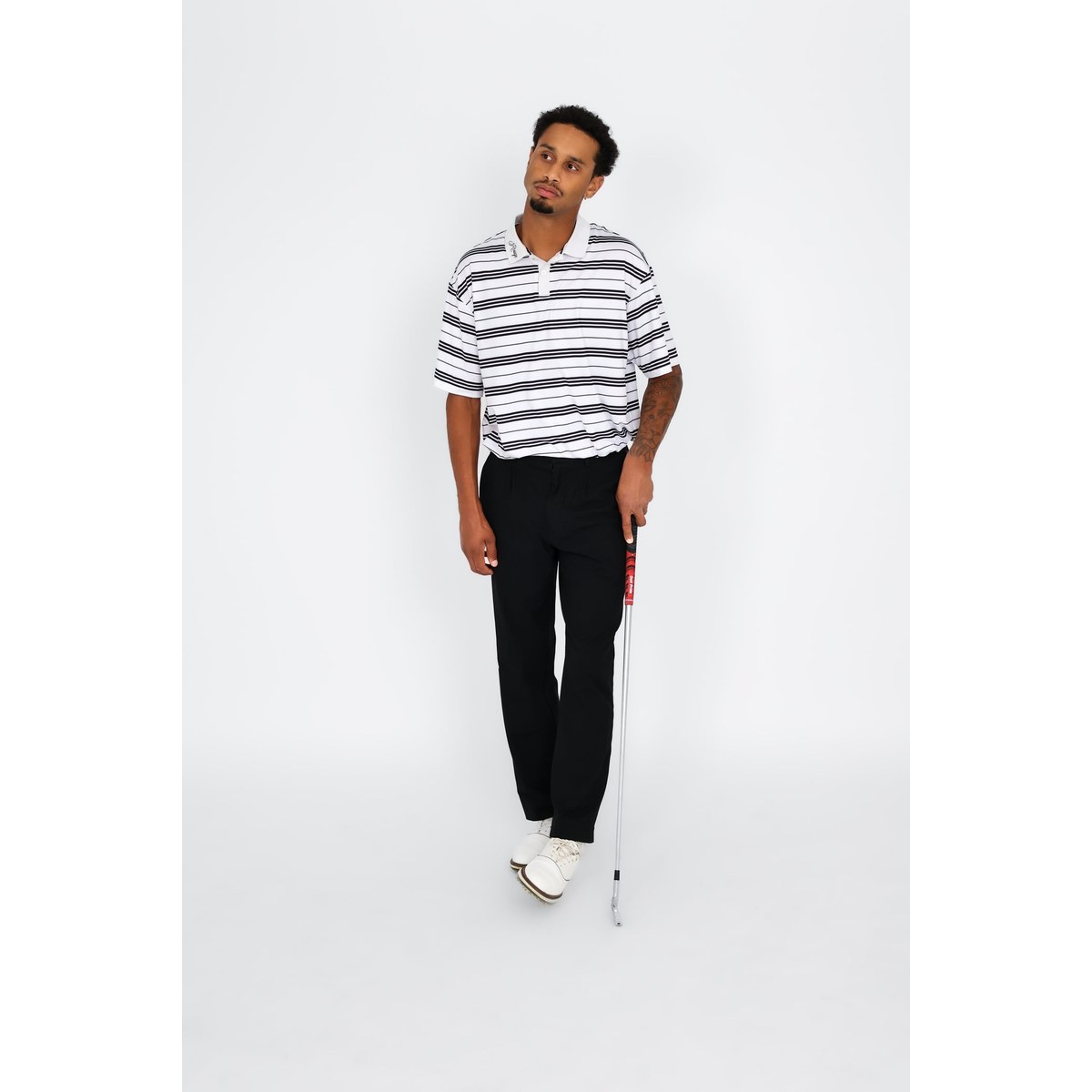 Rouqe Golf B/W Striped Polo · view 5 of 6