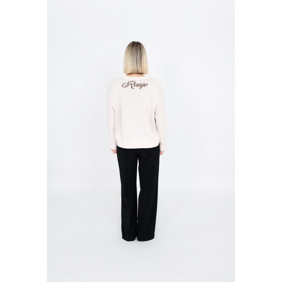 Rouqe Golf “R” Knit Sweater Beige · view 3 of 6