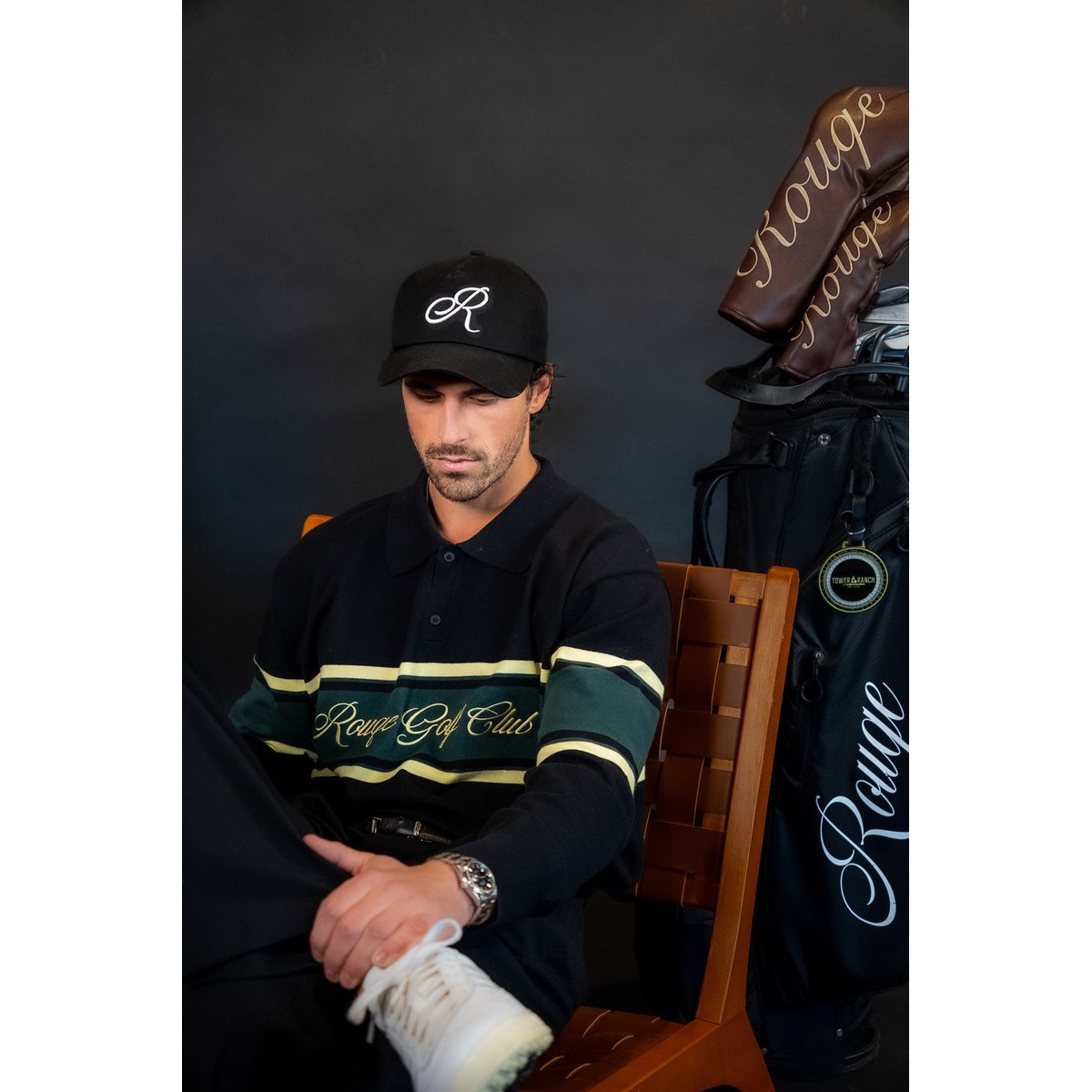 Rouqe Golf Script Long-Sleeve Polo · view 3 of 4