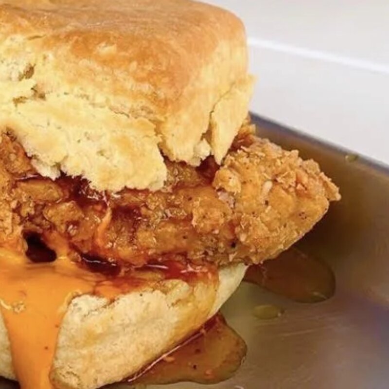 Bird Bird Biscuit — Queen Beak fried chicken biscuit — Austin