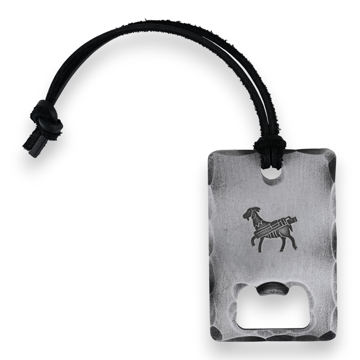 Hand Forged Goat Caddie Bottle-Opener Bag Tag by Seamus Golf, handmade in Oregon