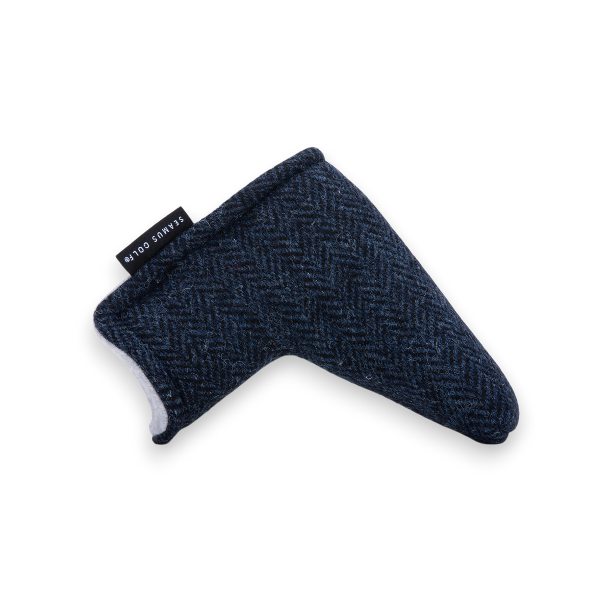 Navy Harris Tweed Blade Putter by Seamus Golf, handmade in Oregon