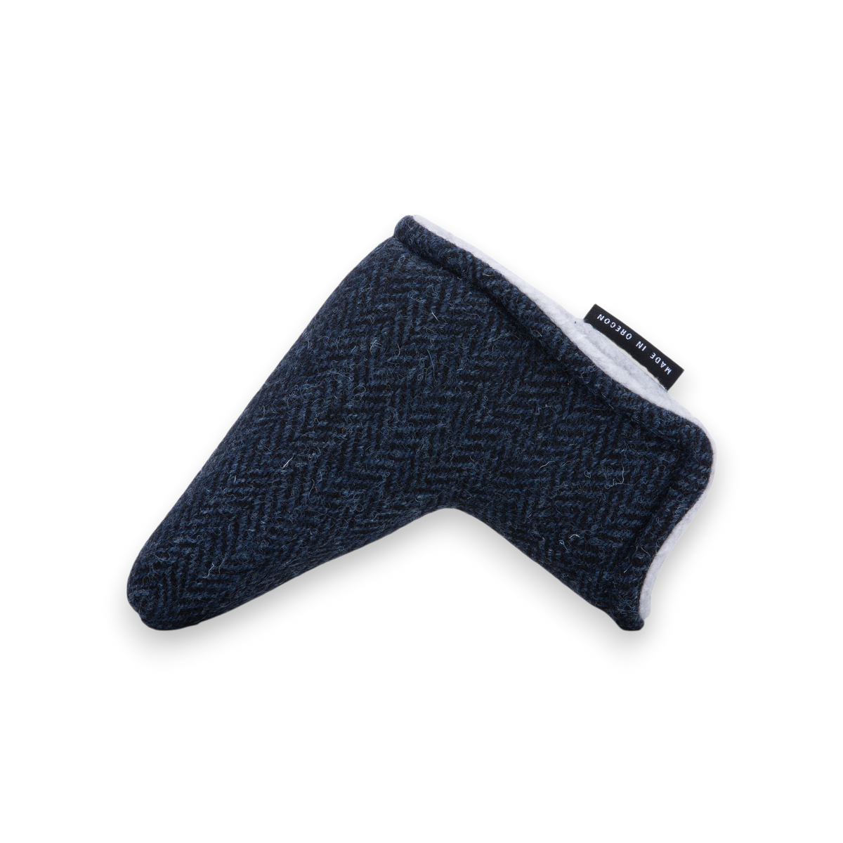 Navy Harris Tweed Blade Putter by Seamus Golf, handmade in Oregon