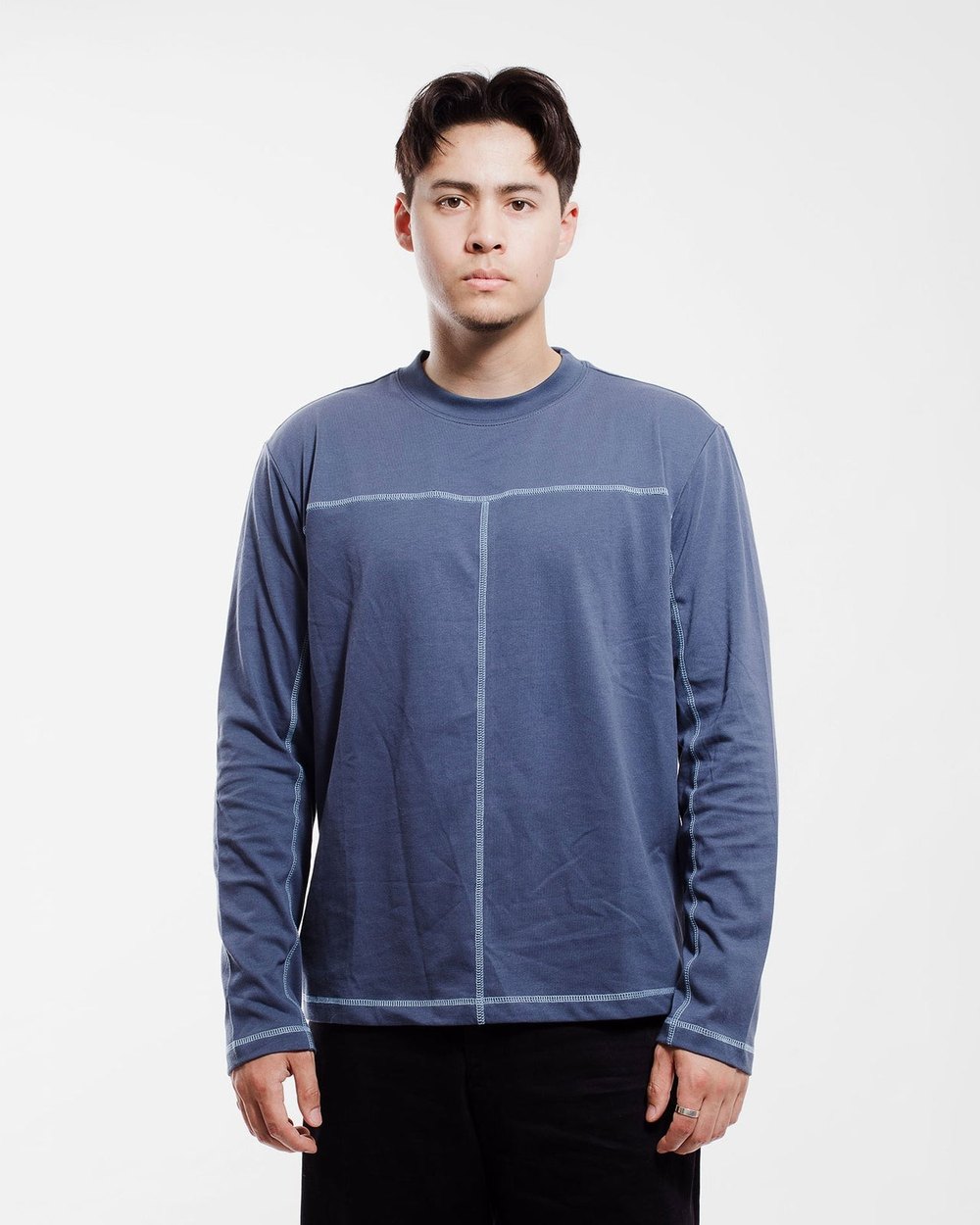 SLICE TOWN Long Sleeve Tee, Dusty Cobalt · view 1 of 4