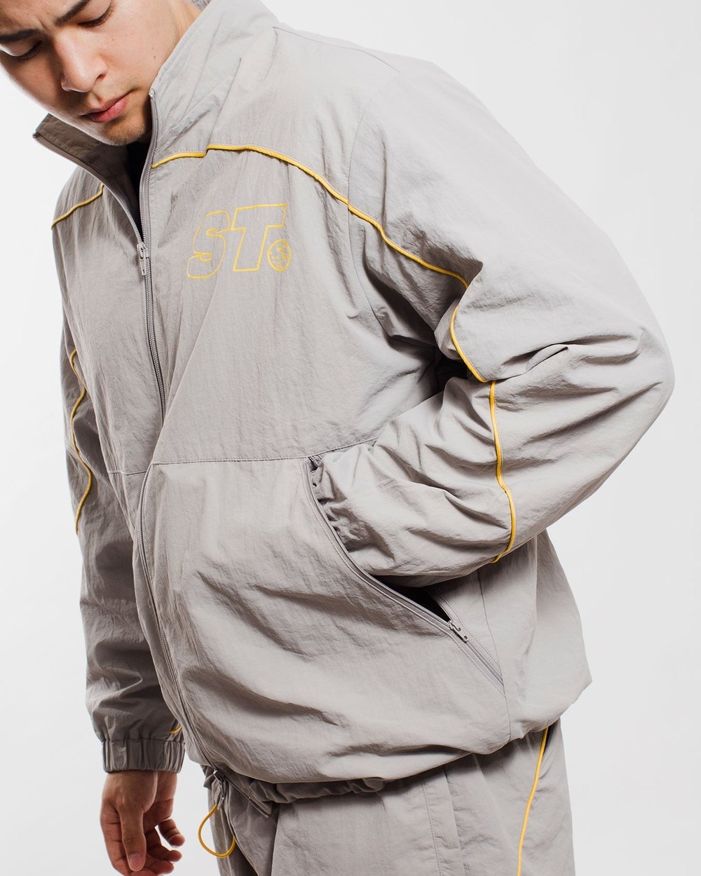 SLICE TOWN Golf Track Jacket, Slate · view 3 of 4