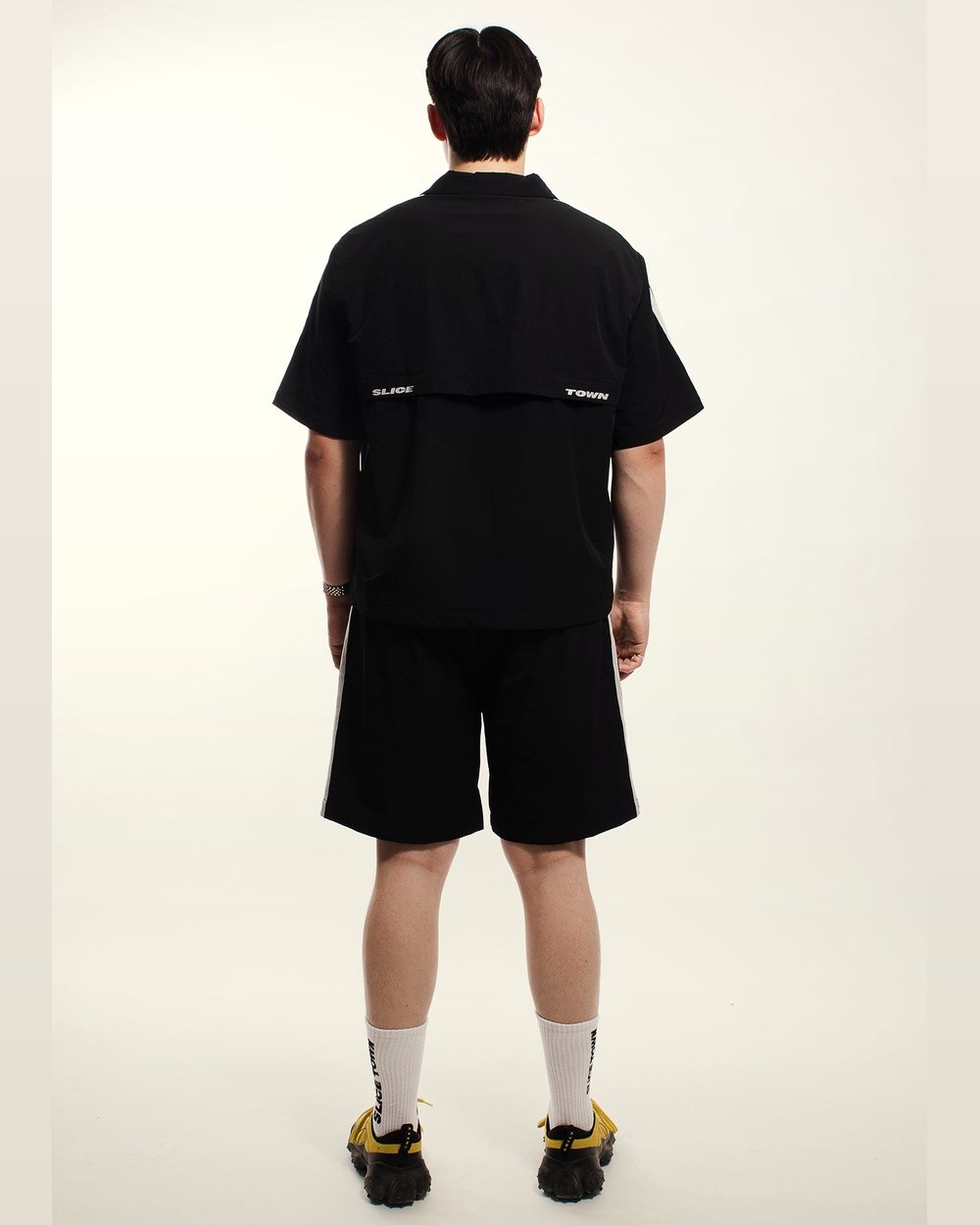 SLICE TOWN Short Sleeve Windbreaker, Charcoal · view 3 of 5