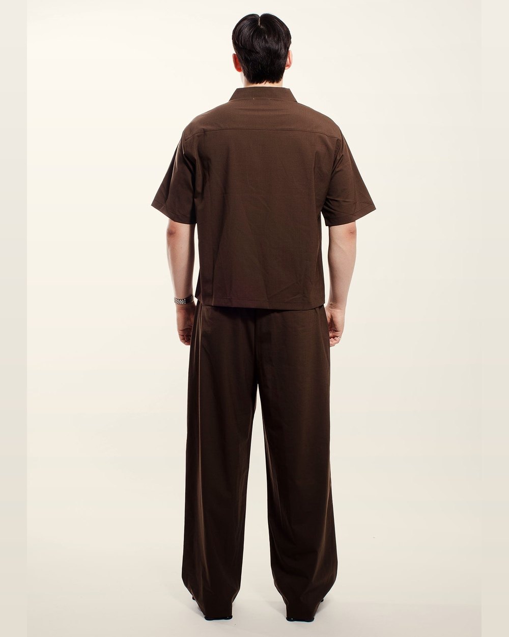 SLICE TOWN Wide Pleated Pants, Brown · view 3 of 4