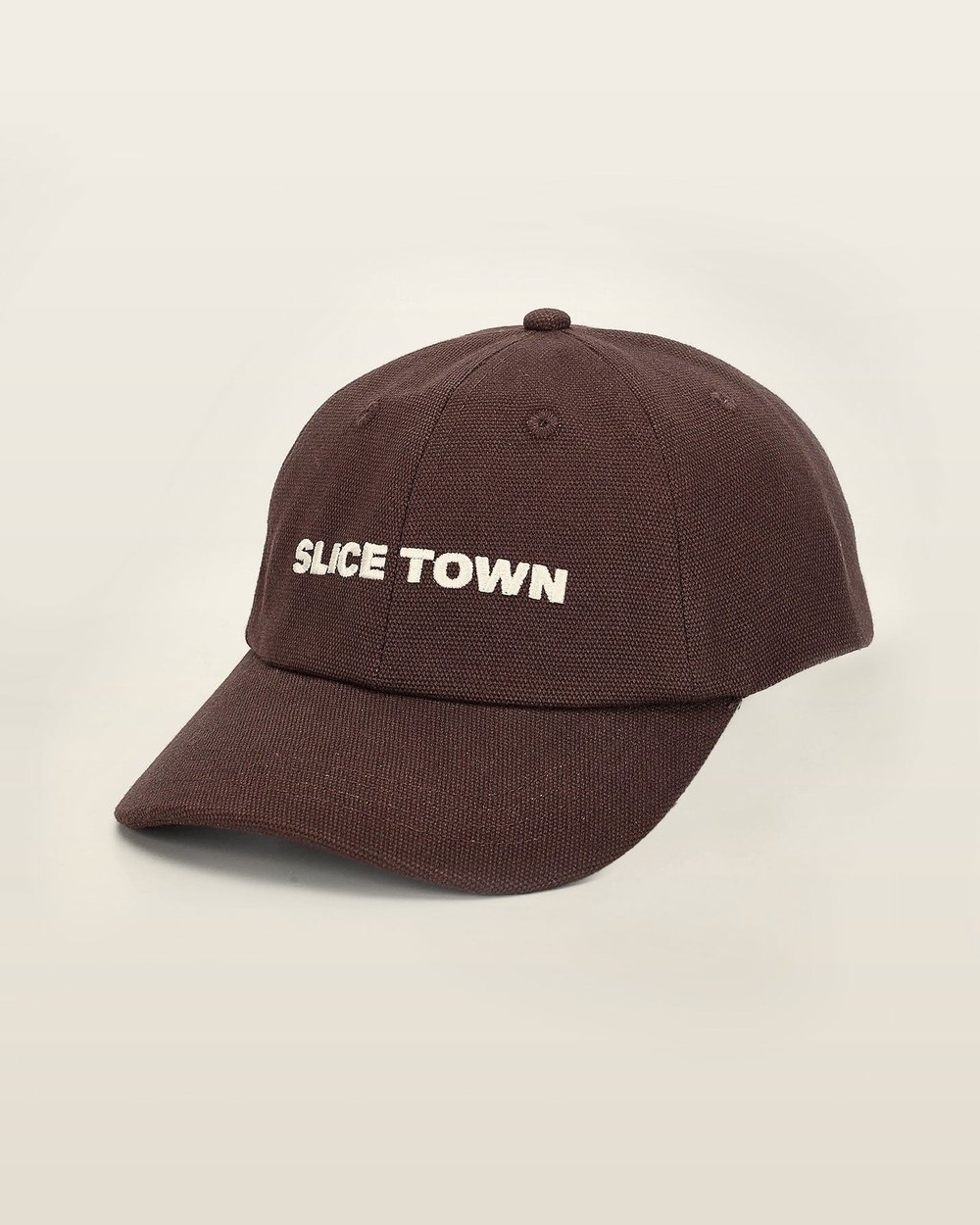 SLICE TOWN Canvas Logo Cap, Brown · view 1 of 3