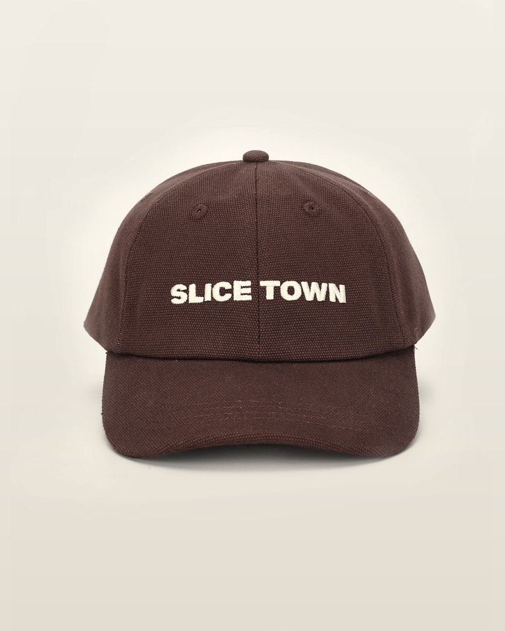 SLICE TOWN Canvas Logo Cap, Brown · view 3 of 3