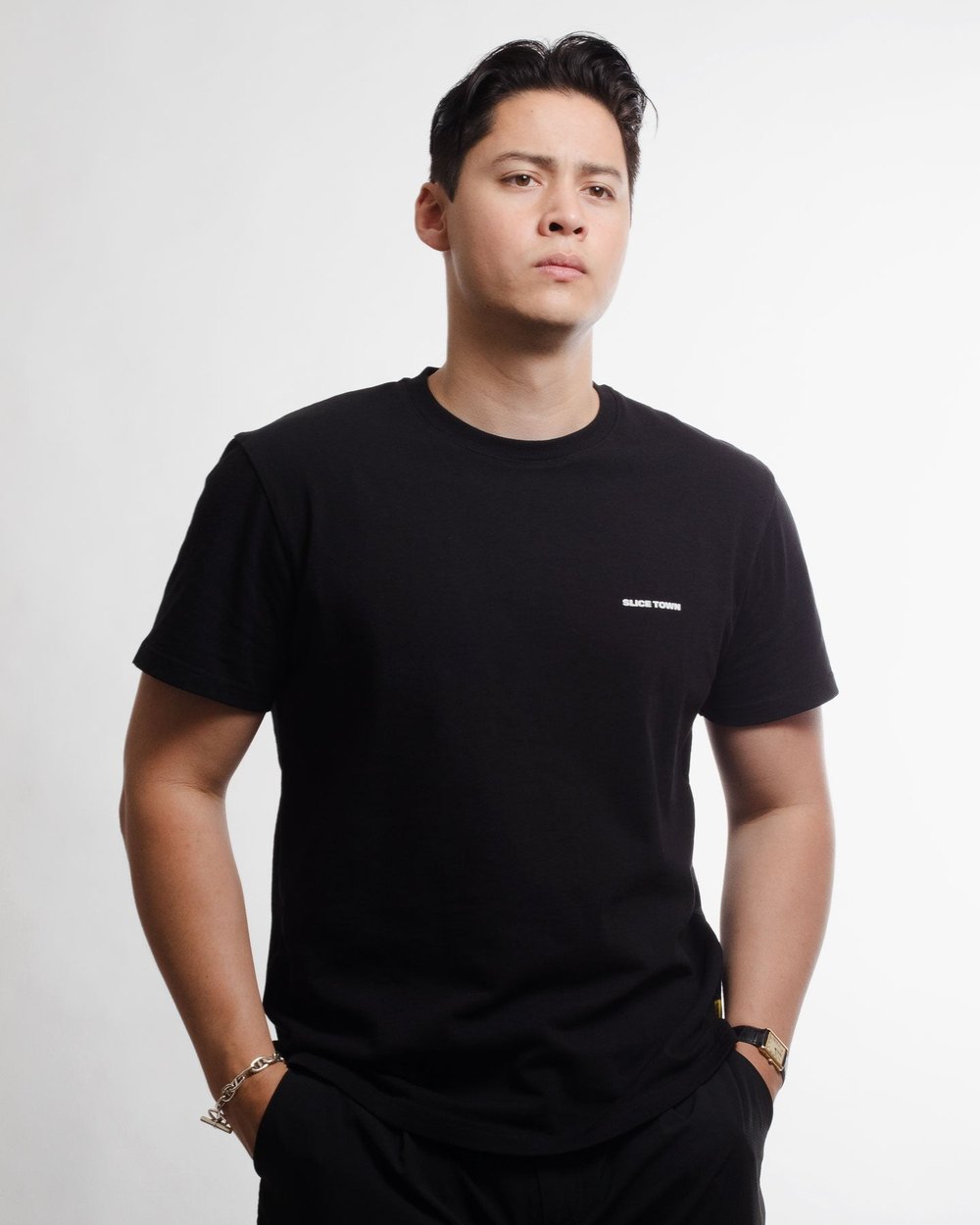 SLICE TOWN Regular Fit Tee, Black · view 1 of 4