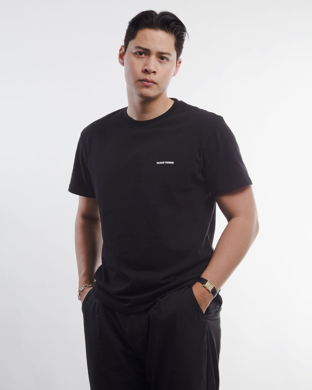 SLICE TOWN Regular Fit Tee, Black · view 4 of 4