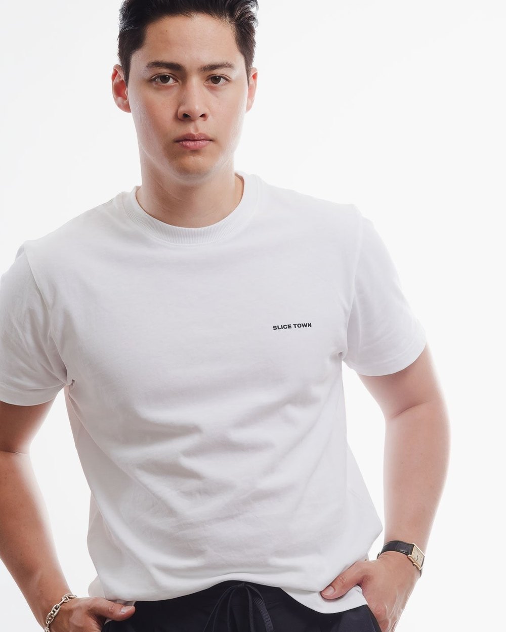 SLICE TOWN Regular Fit Tee, White · view 1 of 4