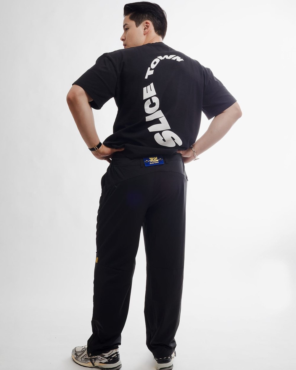 SLICE TOWN Straight Fit Tech Pants, Charcoal · view 1 of 3