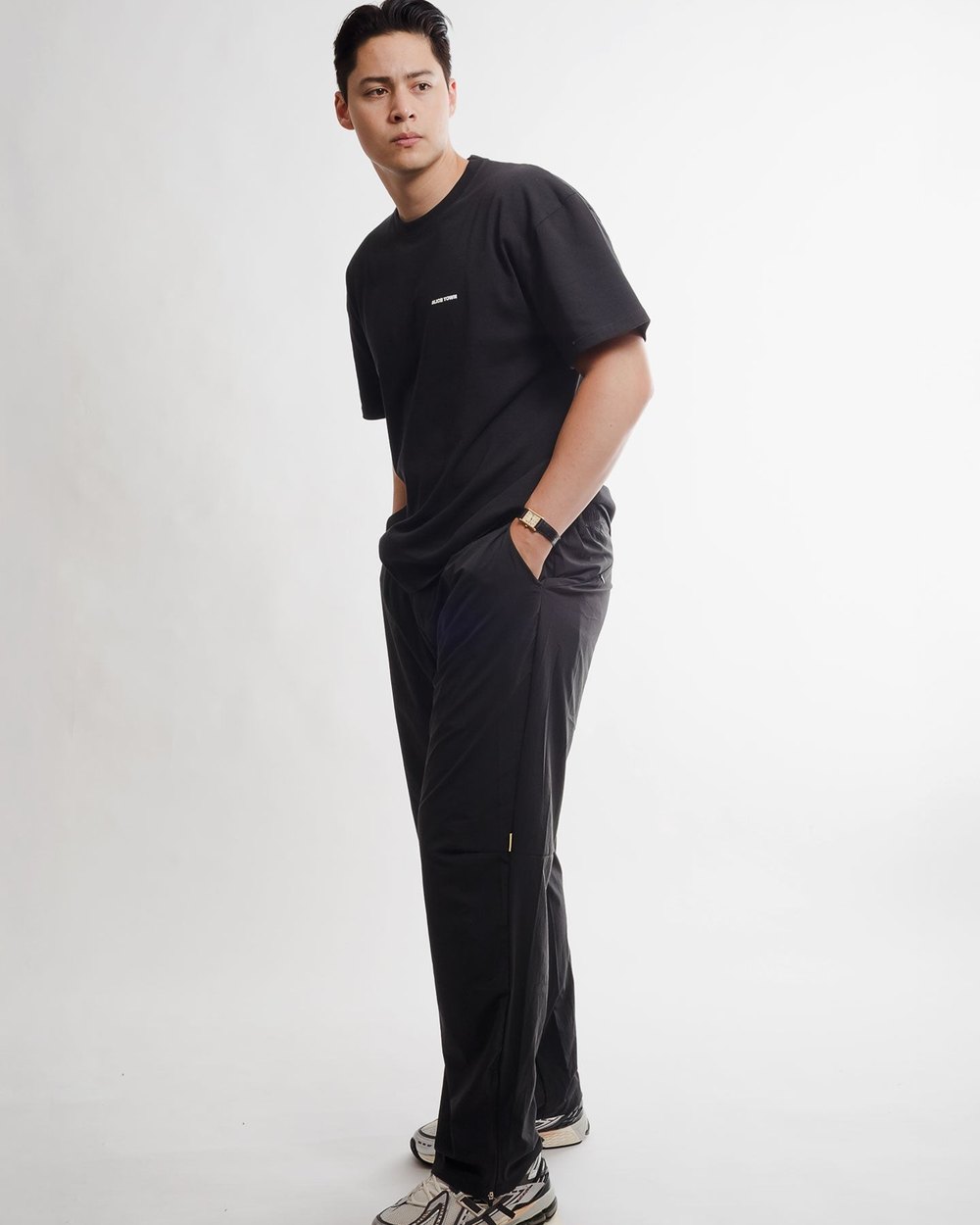 SLICE TOWN Straight Fit Tech Pants, Charcoal · view 2 of 3